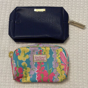 SET OF TWO ESTEE LAUDER make up bags cosmetic bags floral x Lilly Pulitzer